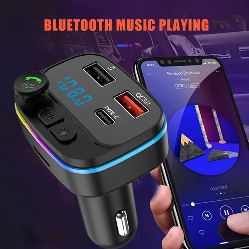 Émetteur FM Bluetooth pour l'auto d'AxGear; USB de type C; Recharge PD; Lecteur MP3 TF