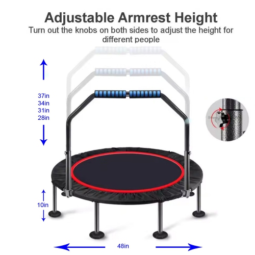 axGear Trampoline 48 Inch Indoor Outdoor Home Fitness Exercise Foldable Rebounder
