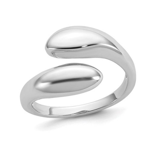 GEM AND HARMONY  Sterling Open By-Pass Polished Ring In Silver