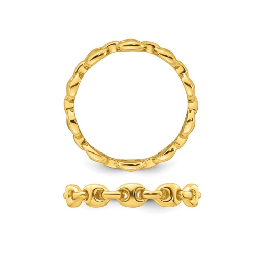 Ladies Yellow Plated Sterling Silver Mariner Link Band Ring