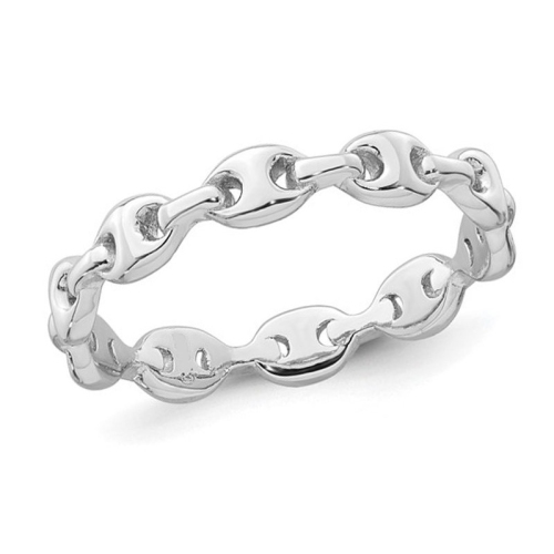 Ladies Sterling Silver Mariner Link Band Ring