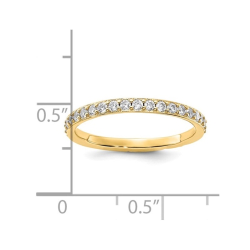 Gold Plated Sterling Silver Eternity Band Ring with Cubic Zirconias