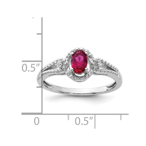 1/2 Carat Lab-Created Ruby Ring in Sterling Silver