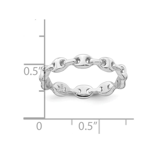 Ladies Sterling Silver Mariner Link Band Ring