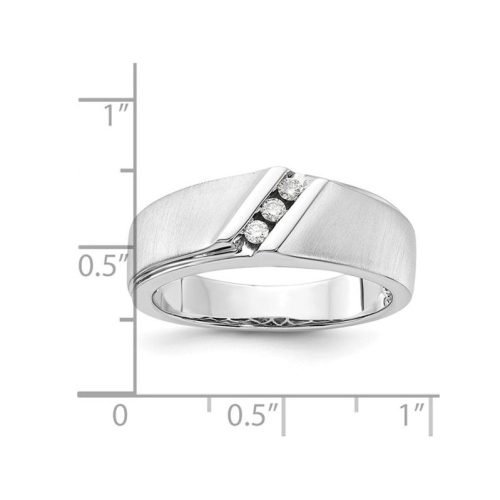 Mens 10K White Gold Ring with 1/10 Carat Diamonds