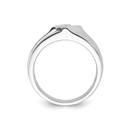 Mens 10K White Gold Ring with 1/10 Carat Diamonds