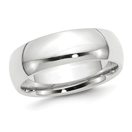 GEM AND HARMONY  Mens Comfort Fit 7MM Wedding Band Ring In Platinum