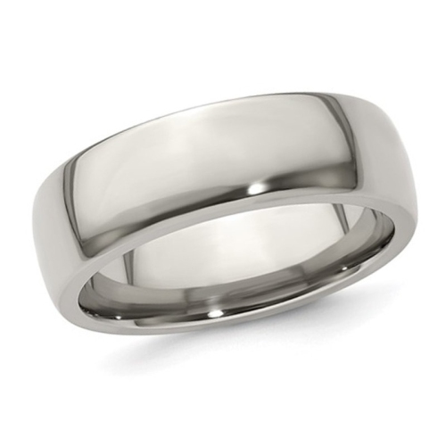 GEM AND HARMONY  Mens Titanium Polished Wedding Band Ring (7.0Mm) In Multicolor