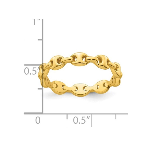 Ladies Yellow Plated Sterling Silver Mariner Link Band Ring