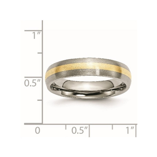 Mens or Ladies Titanium 5mm Yellow Plated Wedding Band Ring