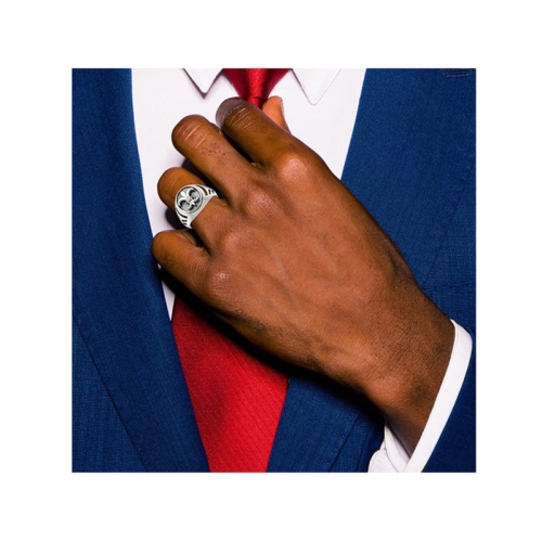 Mens Fleur De Lis Ring in Antiqued Sterling Silver