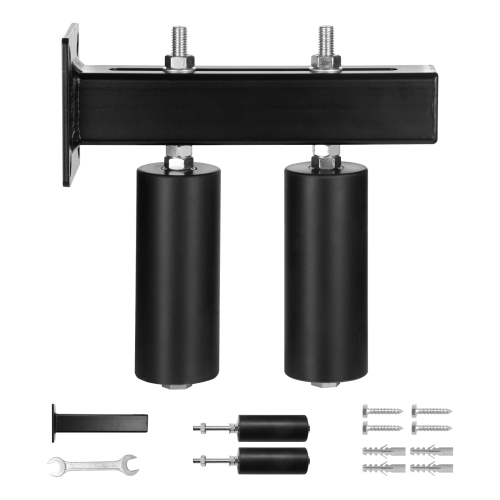 VEVOR 6” Sliding Gate Kit, Rolling Gate Hardware Kit with T-Bracket, Universal Adjustable Sliding Gate Rollers, Heavy Duty Black Sliding Gate Guide