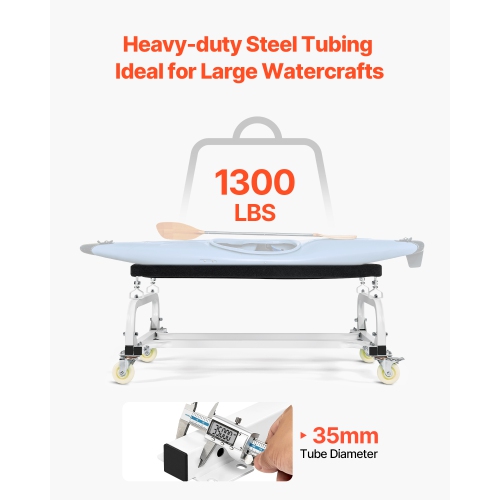 VEVOR 1300 lbs Capacity Watercraft PWC Dolly,Jet Ski Stand PWC Cart for Moving Watercraft, Adjustable Bunks with 4 Casters & 2 Brakes,Jet Ski Cart