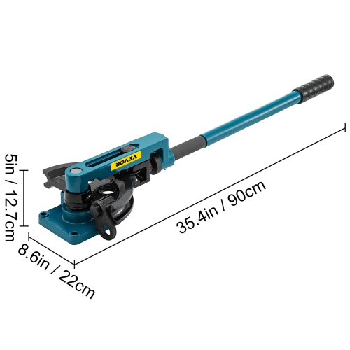 VEVOR 3/8" to 1" Pipe Tube Bender, Manual Pipe Tube Bender, with 7 Dies, Heavy Duty Tube Bender Tubing of Steel Metal Copper, for Repair Shops, Blue