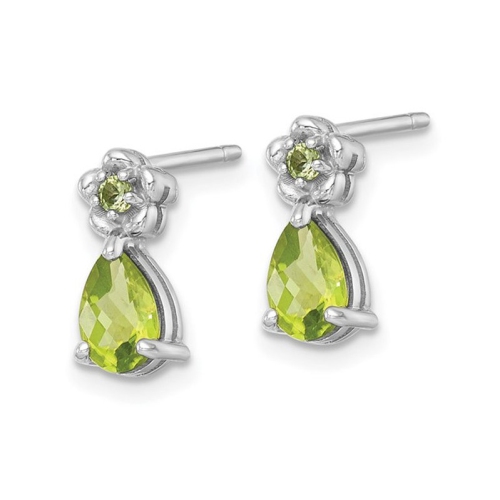 Pendants d'oreilles à péridot vert 1.37 carat en argent sterling