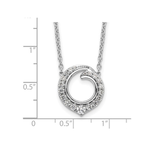 1/2 Carat Diamond Circle Pendant Necklace in 14K White Gold with Chain