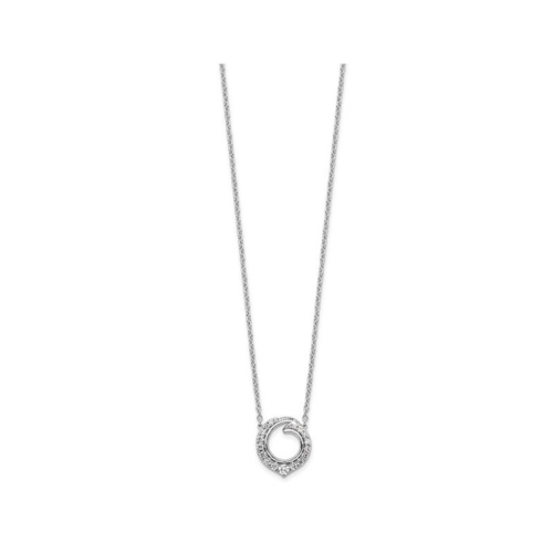 1/2 Carat Diamond Circle Pendant Necklace in 14K White Gold with Chain