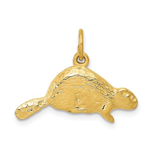 Pendentif en forme de castor en or jaune 14 K