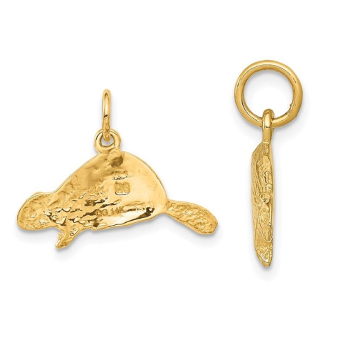 Pendentif en forme de castor en or jaune 14 K