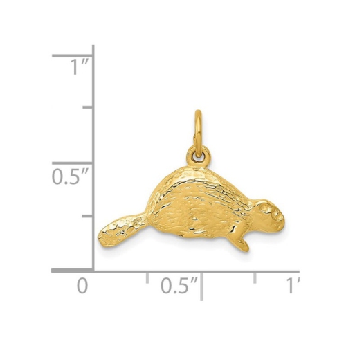 Pendentif en forme de castor en or jaune 14 K