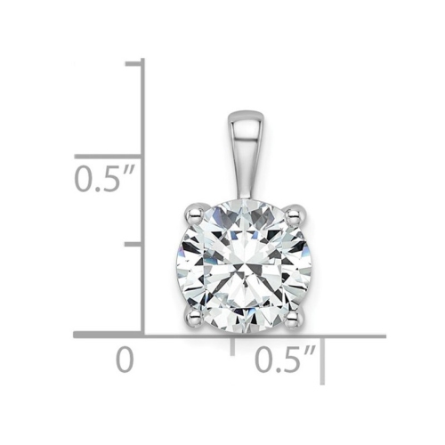 3.00 Carat Lab-Grown Diamond Solitaire Pendant Necklace in 14K White Gold with Chain