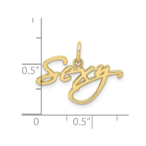 10K Yelllow Gold SEXY Charm Pendant