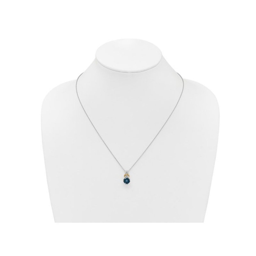2.38Carat London Blue Topaz Pendant Necklace in Sterling Silver with Chain