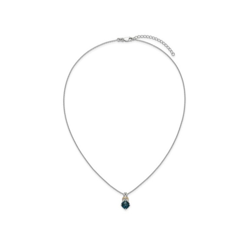 2.38Carat London Blue Topaz Pendant Necklace in Sterling Silver with Chain