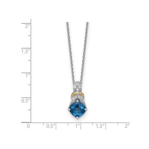 2.38Carat London Blue Topaz Pendant Necklace in Sterling Silver with Chain
