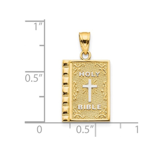Holy Bible Charm Pendant Necklace in 10K Yellow Gold