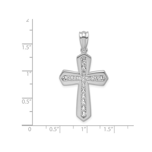 1.00 Carat Lab-Grown Diamond Cross Pendant 14K White Gold (NO Chain)