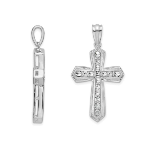 1.00 Carat Lab-Grown Diamond Cross Pendant 14K White Gold (NO Chain)