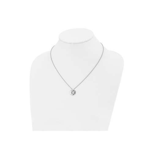 Stainless Steel Polished CIrcle Hearts Pendant Necklace with Chain