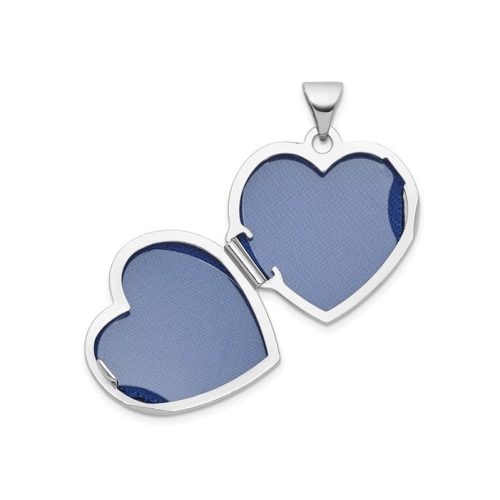 1/5 Carat Aquamarine Heart Locket Pendant Necklace in Sterling Silver with Chain