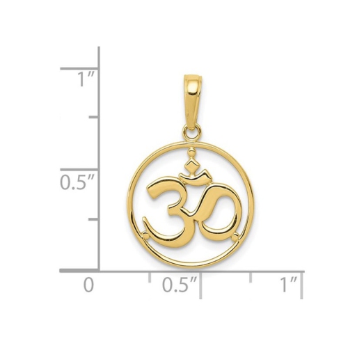 10K Yellow Gold Om Symbol Charm Pendant