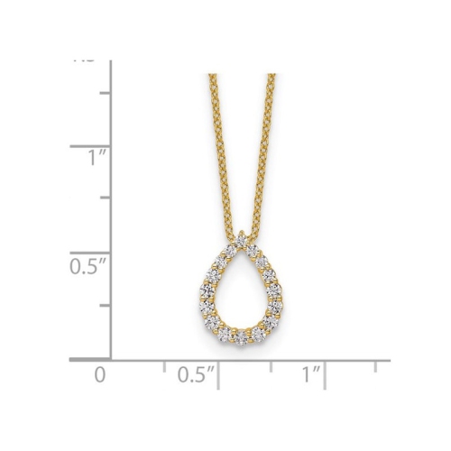 1/3 Carat Lab-Grown Diamond Drop Necklace Pendant in 14K Yellow Gold with Chain