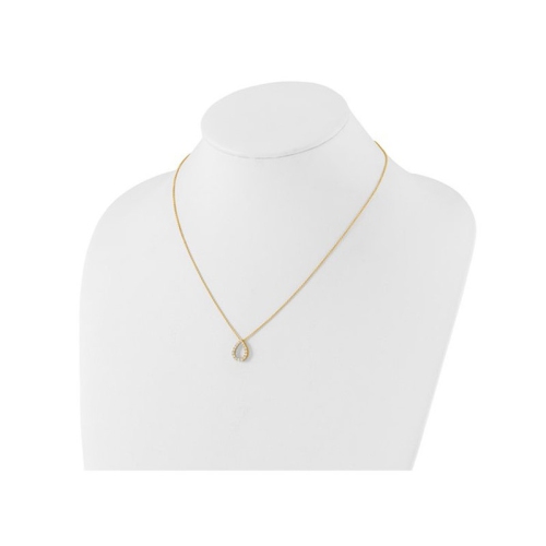 1/3 Carat Lab-Grown Diamond Drop Necklace Pendant in 14K Yellow Gold with Chain