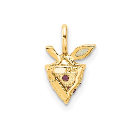 1/5 Carat Amethyst and Peridot Grape Charm Pendant in 14K Yellow Gold (NO CHAIN)