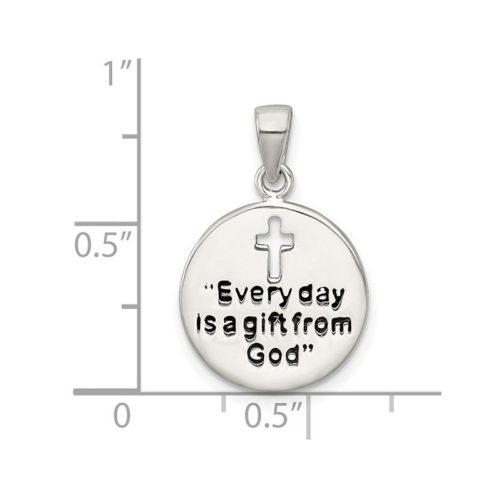 Sterling Silver Cross Gift from God Pendant Necklace Disc and Chain
