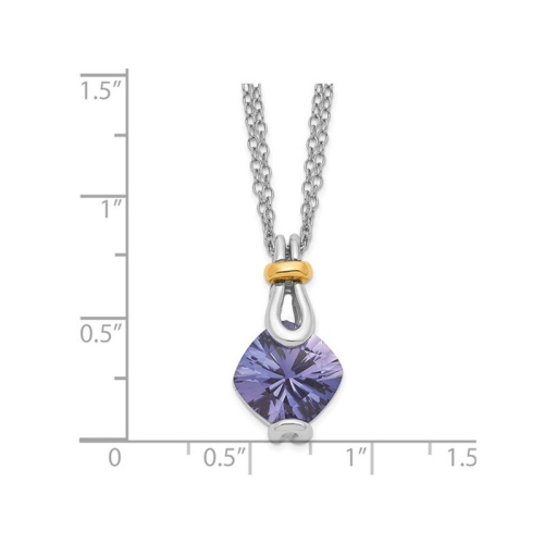 7.18 Carat Lab-Created Blue Garnet Dangling Pendant Necklace in Sterling Silver with Chain