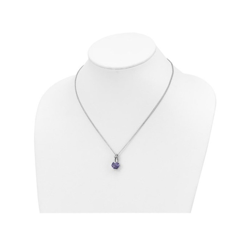 7.18 Carat Lab-Created Blue Garnet Dangling Pendant Necklace in Sterling Silver with Chain
