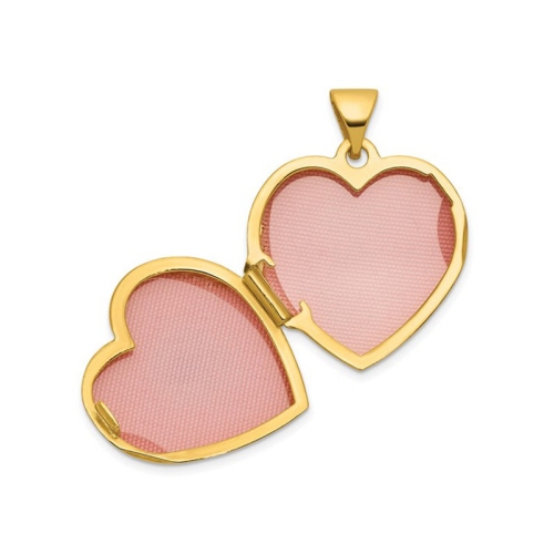 1/5 Carat Aquamarine Heart Locket Pendant Necklace in 14K Yellow Gold (NO CHAIN)