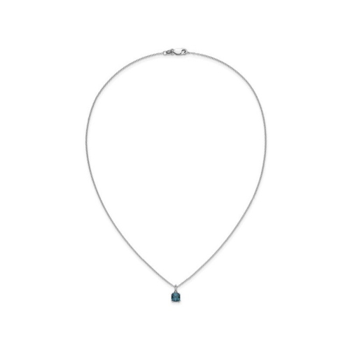 1.00 Carat Cushion-Cut Synthetic Alexandrite Pendant Necklace in Sterling Silver with Chain