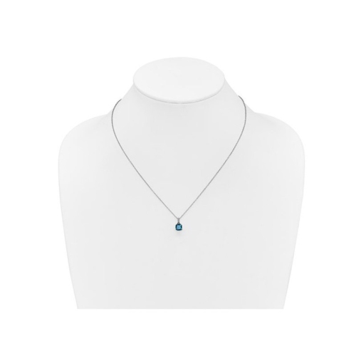 1.00 Carat Cushion-Cut Synthetic Alexandrite Pendant Necklace in Sterling Silver with Chain