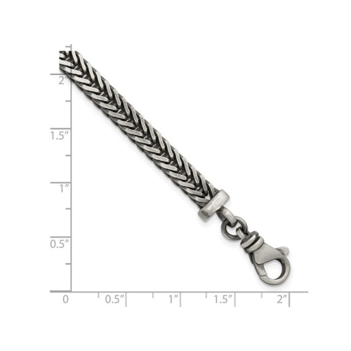 Mens Sterling Silver Franco Link Chain Bracelet 8 Inches