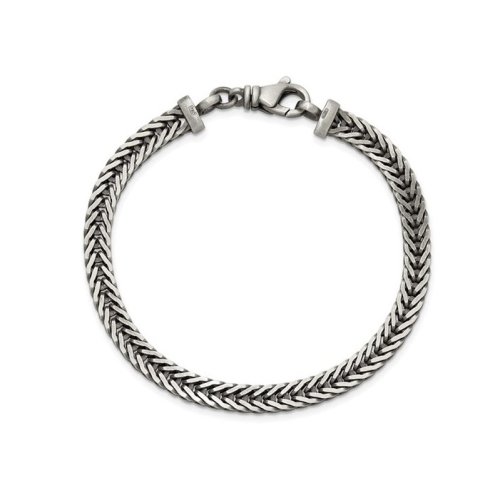 Mens Sterling Silver Franco Link Chain Bracelet 8 Inches