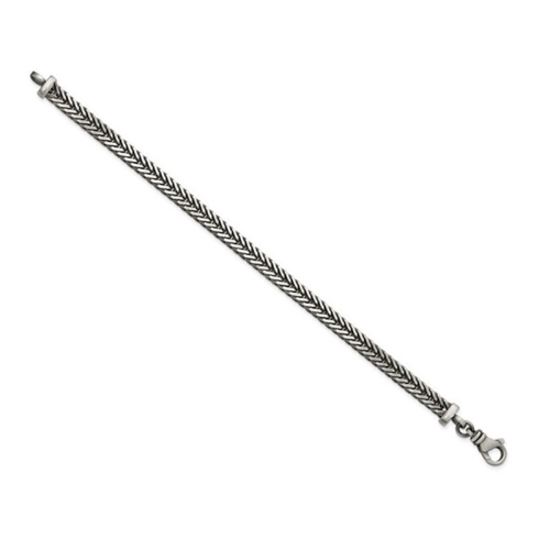 Mens Sterling Silver Franco Link Chain Bracelet 8 Inches