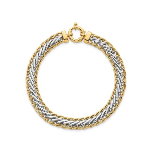 14K Yellow Gold Polished Woven Link Bracelet