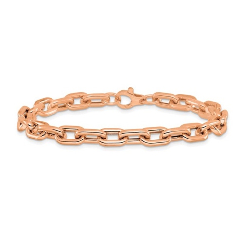 Image 1 of 5.. Ladies 14K Rose Gold Polished Link Bracelet