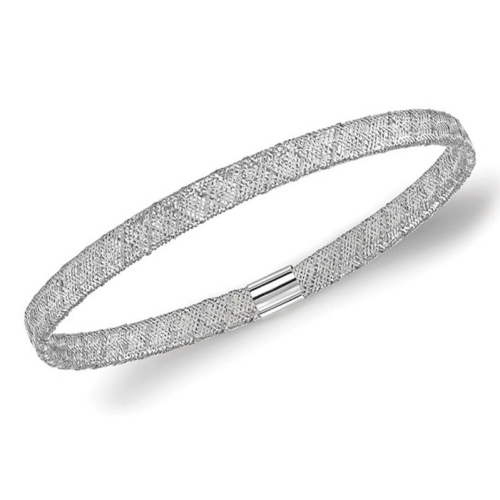 Image 1 of 4.. 10K White Gold Stretch Bangle Bracelet